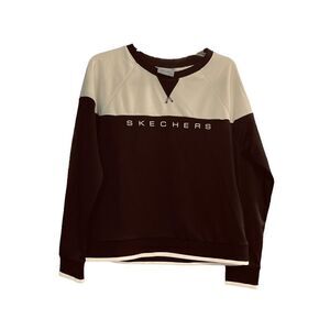 SKECHERS Crew Neck Athletic Sweatshirt Unisex‎ XL Black & White